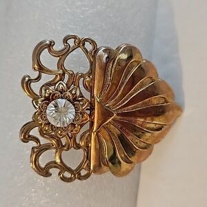 JANE DAVIS 1998 AOL Rhinestone & Goldtone Brooch